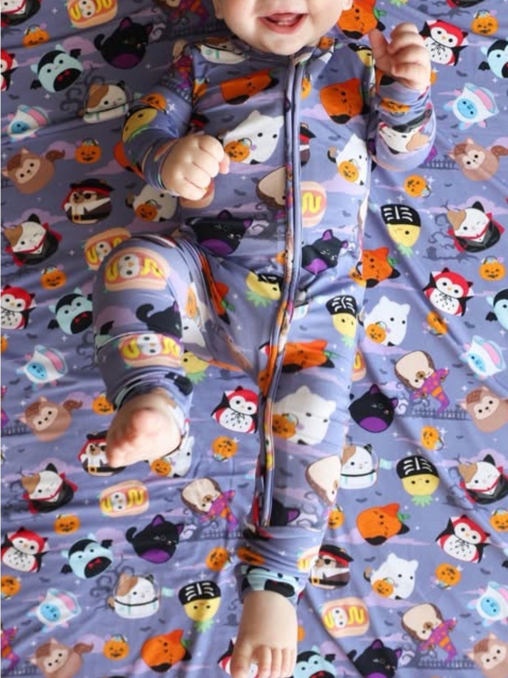 POSH PEANUT | Squishmallows Halloween Bamboo Convertible Zip Romper